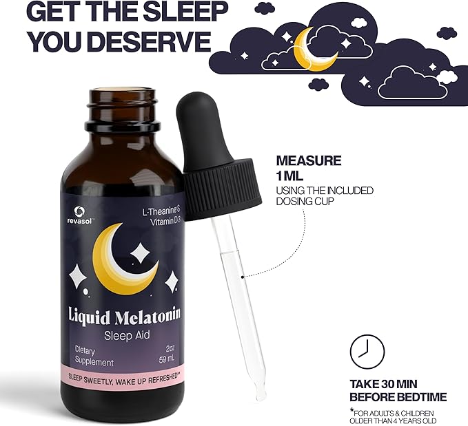 Revasol Liquid Melatonin Sleep Supplement, 2 oz