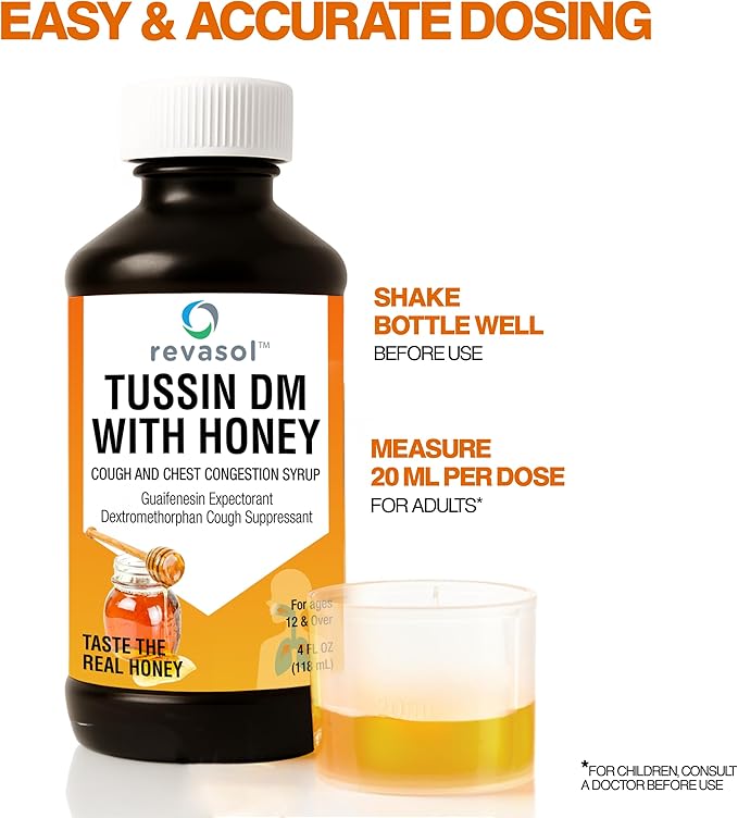 Revasol Cough Suppressant & Chest Congestion Relief – Decongestant + Guaifenesin Syrup