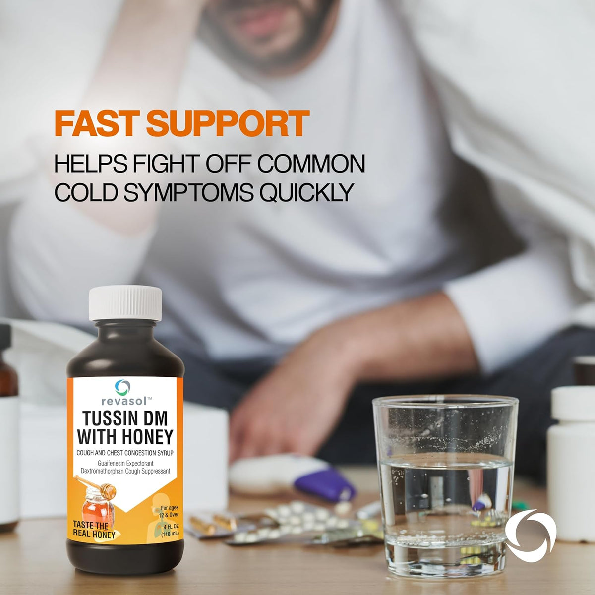 Revasol Cough Suppressant & Chest Congestion Relief – Decongestant + Guaifenesin Syrup